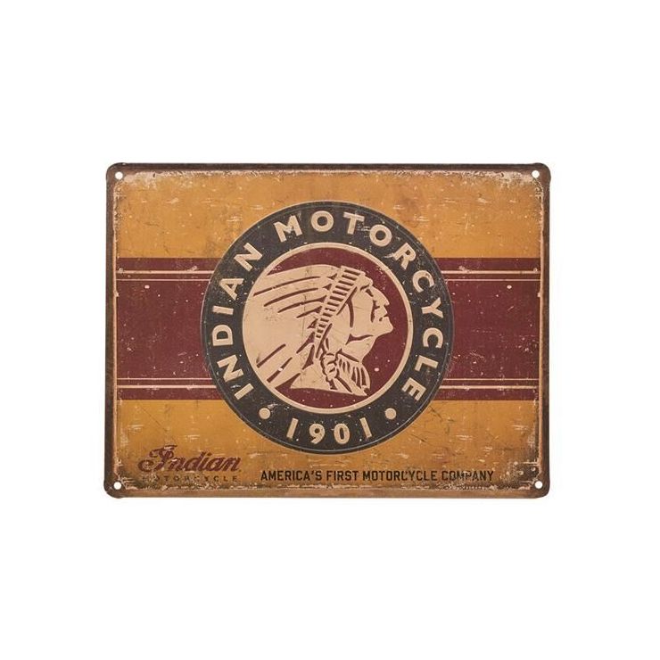 Indian Motorcycle 'First Motorcycle' Metal Decorative Garage Sign